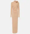Magda Butrym Floral-appliqué Gown In Beige