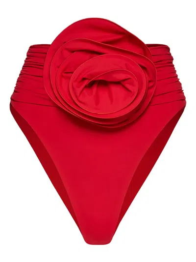MAGDA BUTRYM FLORAL-APPLIQUÉ HIGH-WAISTED BIKINI BOTTOMS