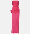 Magda Butrym Floral-appliqué Jersey Gown In Pink