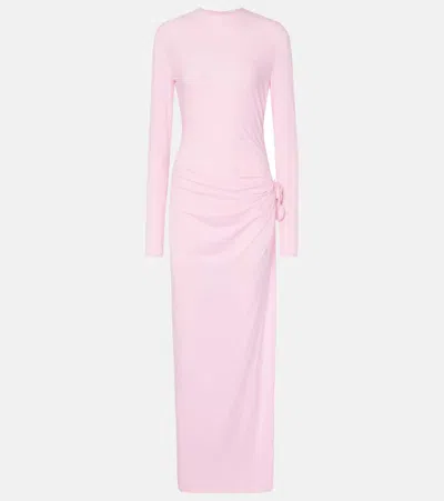 MAGDA BUTRYM FLORAL-APPLIQUÉ JERSEY GOWN