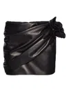 Magda Butrym Floral-appliqué Leather Mini Skirt In Black