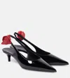 Magda Butrym Patent Leather Slingback Pumps Heel 6cm In Schwarz
