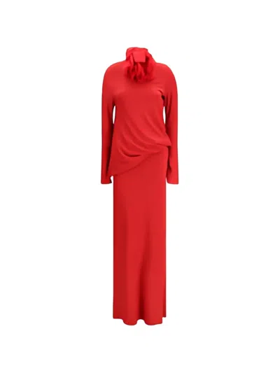 Magda Butrym Floral-appliqué Maxi Dress In Red