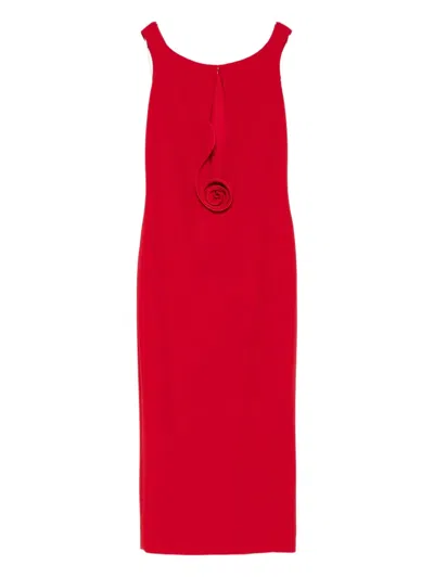 Magda Butrym Floral-appliqué Midi Dress In Red