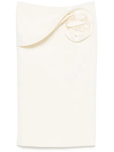 MAGDA BUTRYM FLORAL-APPLIQUÉ MIDI SKIRT