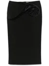Magda Butrym Floral-appliqué Midi Skirt In Black