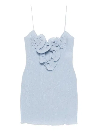 Magda Butrym Floral-appliqué Mini Dress In Blue