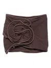 Magda Butrym Rose-shaped Ruffled Mini Fitted Skirt In Brown