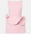 Magda Butrym Floral-appliqué Open-back Minidress In Pink