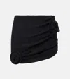 Magda Butrym Floral-applique Miniskirt In Black