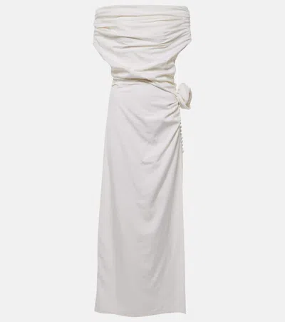 Magda Butrym Silk Wrap Midi Dress In Ivory
