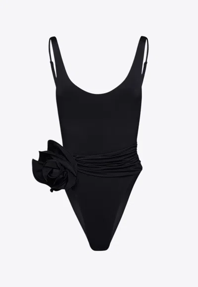MAGDA BUTRYM FLORAL APPLIQUÉ ONE-PIECE SWIMSUITS