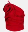 Magda Butrym Single-shoulder Pleated Top In Red