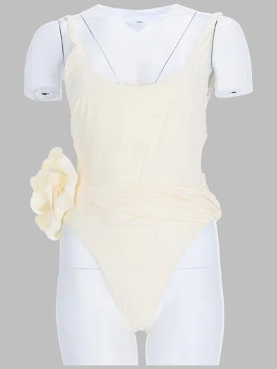 Magda Butrym Floral High Cut Loungewear Adjustable Straps In White