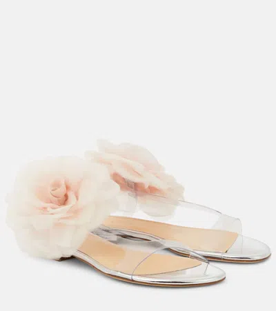 Magda Butrym Floral-appliqué Pvc Sandals In Pink