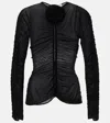 Magda Butrym Draped Ls Top Flower Detail In Black
