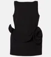 Magda Butrym Floral-appliqué Ruffled Minidress In Black