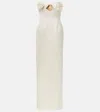 Magda Butrym Floral-appliqué Satin Corset Gown In White