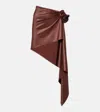 Magda Butrym Floral-appliqué Satin Miniskirt In Brown