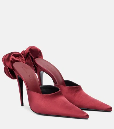 Magda Butrym Floral-appliqué Satin Mules