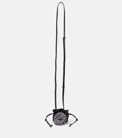 Magda Butrym Floral-appliqué Shoulder Bag In Black
