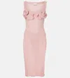 Magda Butrym Pink Floral Bustier Midi Dress In Pink