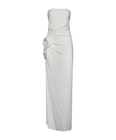 MAGDA BUTRYM FLORAL-APPLIQUÉ STRAPLESS GOWN