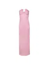 Magda Butrym Strapless Appliquéd Draped Stretch-jersey Maxi Dress In Pink