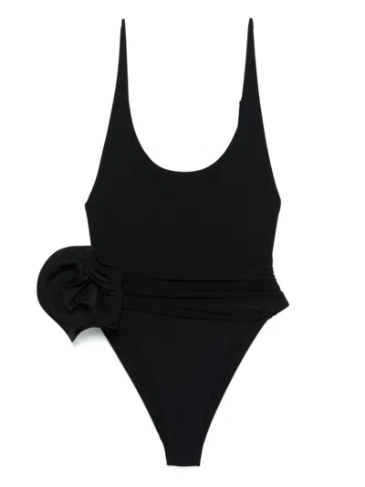 Magda Butrym Floral-appliqué Swimsuit In Red