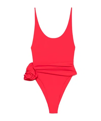 MAGDA BUTRYM FLORAL-APPLIQUÉ SWIMSUIT