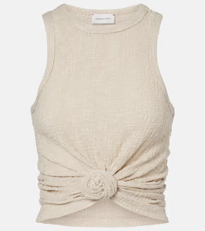 Magda Butrym Crepe Knotted Tank Top In Neutral