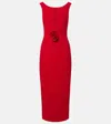 Magda Butrym Floral Appliqued Wool Dress In Red