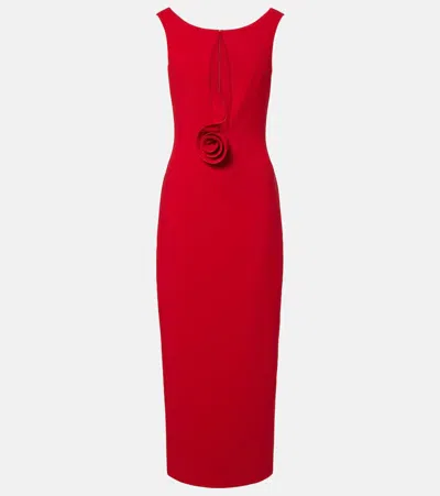 MAGDA BUTRYM FLORAL-APPLIQUÉ WOOL-BLEND GOWN