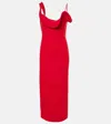 Magda Butrym Rosette-detailed Stretch-wool Midi Dress In Red