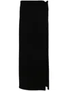 Magda Butrym Floral-appliqué Wool-blend Skirt In Black