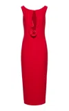 Magda Butrym Floral Appliqued Wool Dress In Red