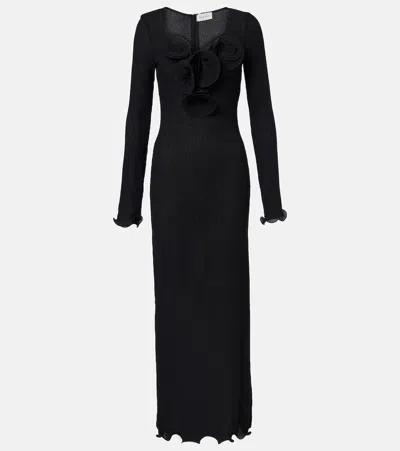 Magda Butrym Floral-appliqués Sheer Maxi Dress