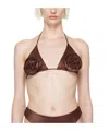 Magda Butrym Rose Triangle Bikini Top In Nude