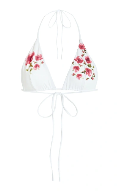 Magda Butrym Floral Bikini Top In Print