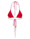 Magda Butrym 3d-flower Crochet Bikini Top In Red