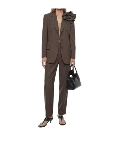Magda Butrym Floral Blazer In Brown