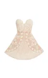 Magda Butrym Floral Crochet Bustier Cotton Dress In Ivory