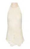 Magda Butrym Floral Crochet Cotton Top In Ivory