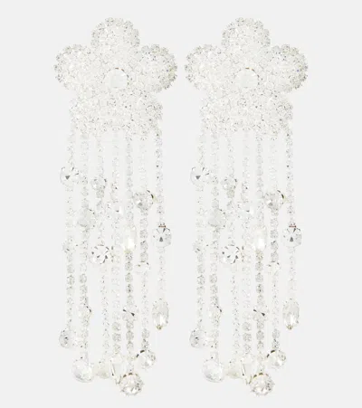 Magda Butrym Floral Crystal-embellished Earrings In Silver