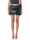 Magda Butrym Asymmetric Button High Waist Mini Skirt In Blue