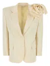 Magda Butrym '01' Blazer Featuring Floral Embellishment In Neutrals