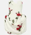 Magda Butrym Draped Strapless Silk Mini Dress In White