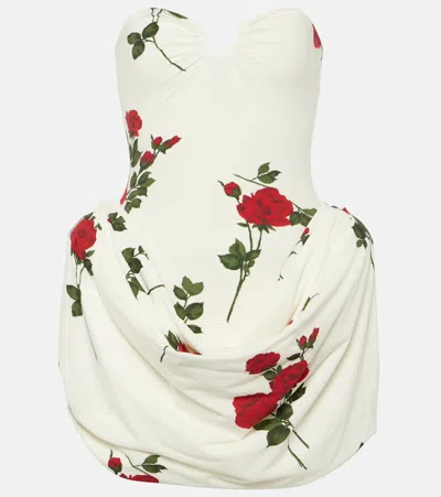 Magda Butrym Floral Draped Corset Dress In White
