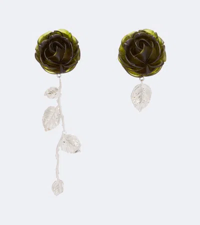 Magda Butrym Floral Drop Earrings In Green