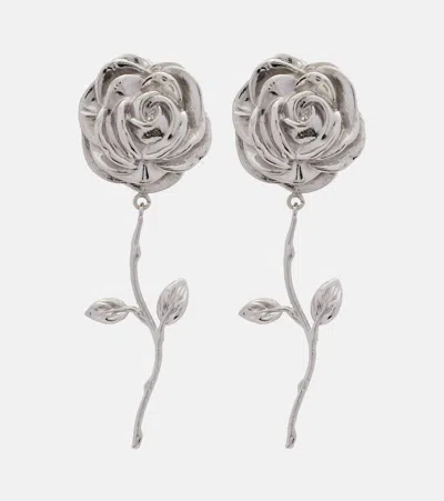 Magda Butrym Floral Drop Earrings In Silver